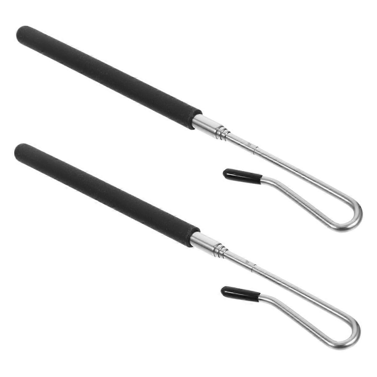 2 pieces hand puppets joystick arm movement rods flexible control for puppet performances for theater and training extendable