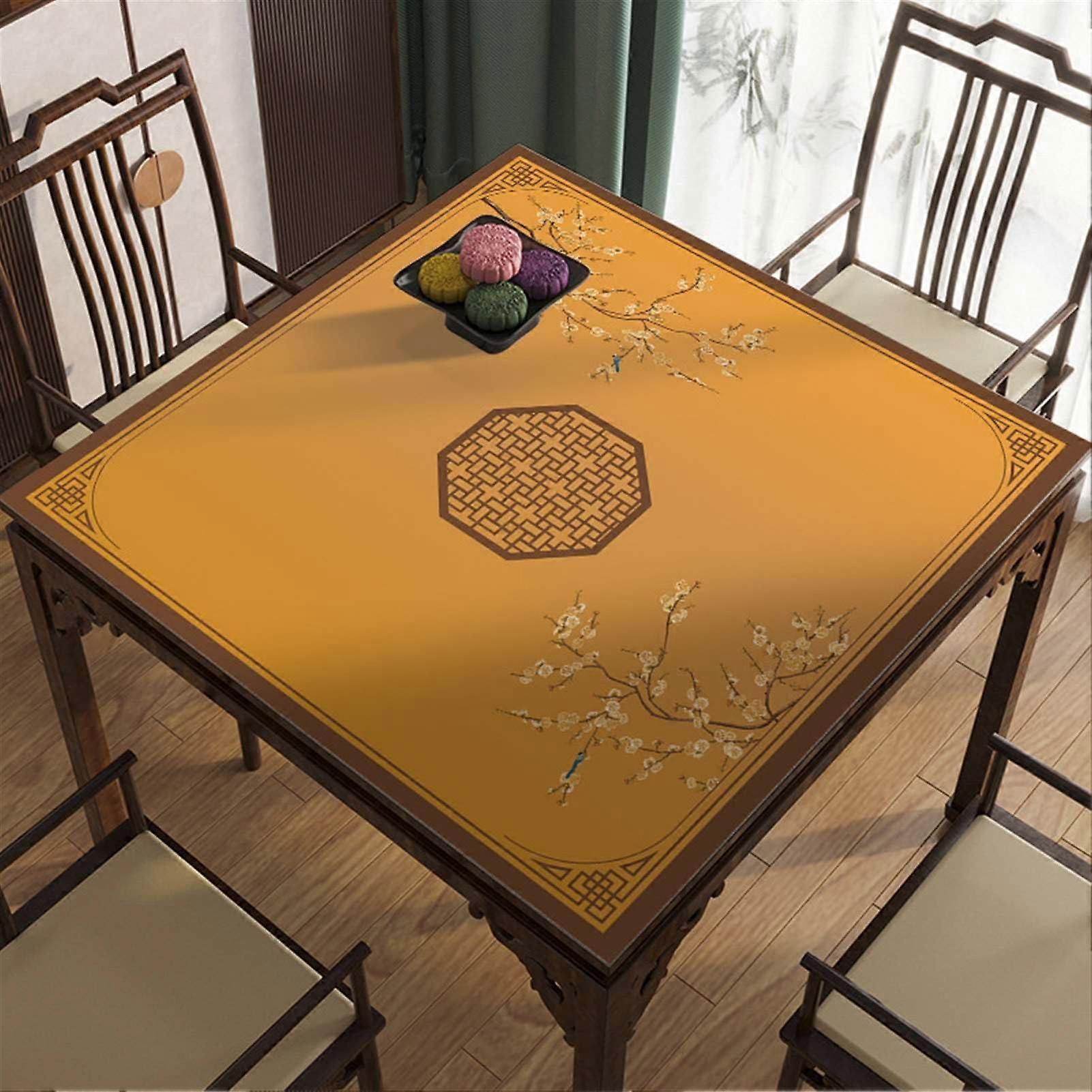 Mahjong Tablecloth Mat, Square NonSlip Mahjong Table Mat, Mahjong Table Cloth Mahjong Game Table Cover for Home Desktop Games, Style 3, 60x60cm