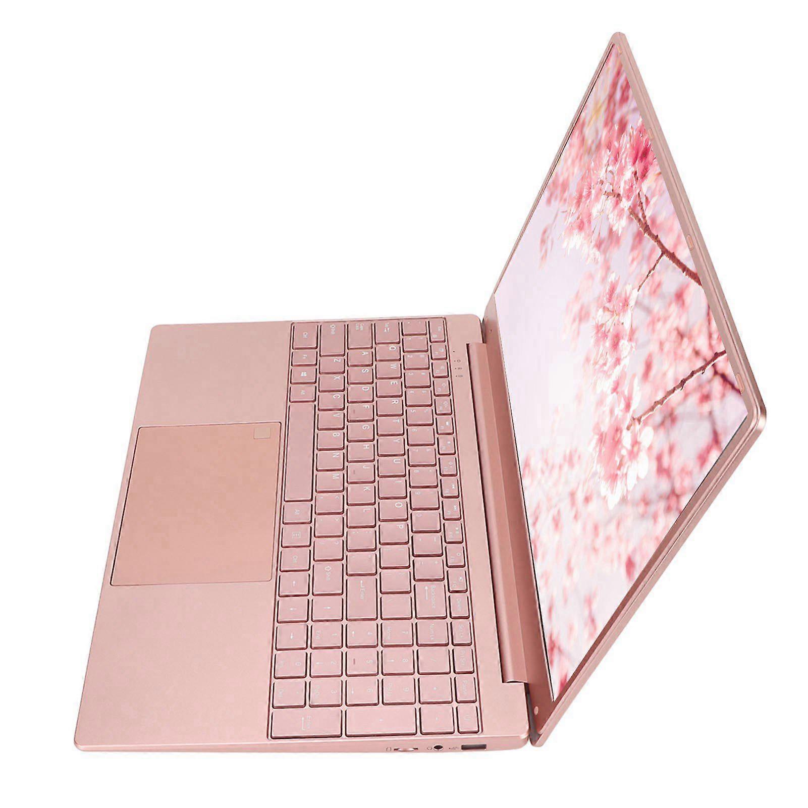 15.6in Laptop for Win11 for N5095 CPU Pink Laptop with Fingerprint Keypad Backlight Keyboard