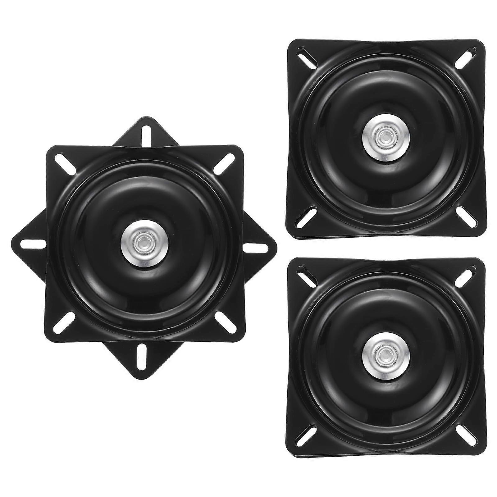 6" Bar Stool Swivel Plate with Ball Bearing Base, 300lb Capacity, Black, Ideal for Bar Stools, Swivel Chairs, Recliners - 3 Pack