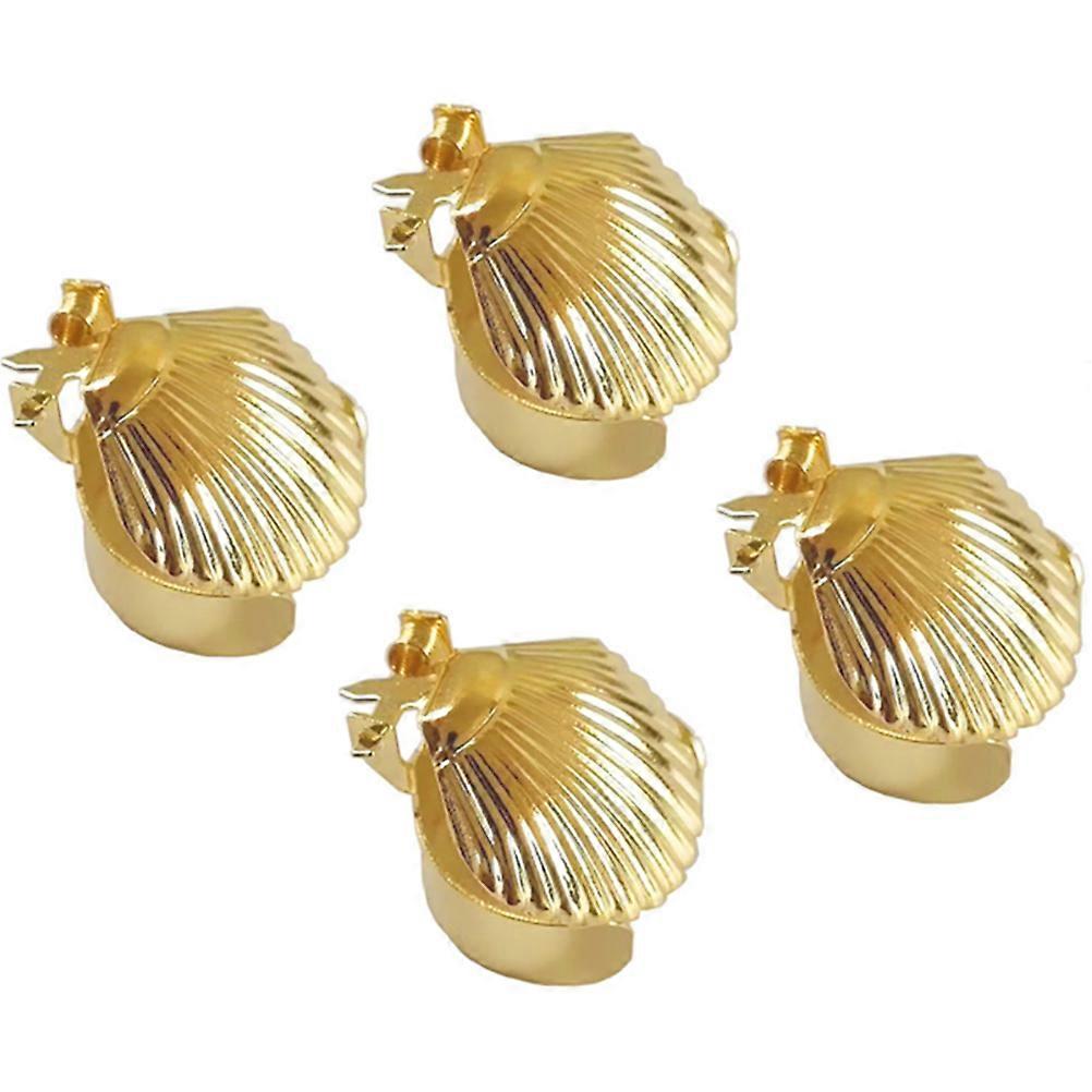 Golden Metal Candle Snuffer Tool for Home Use with Delicate Shell Design and Heat Resistant Properties 4 Pieces