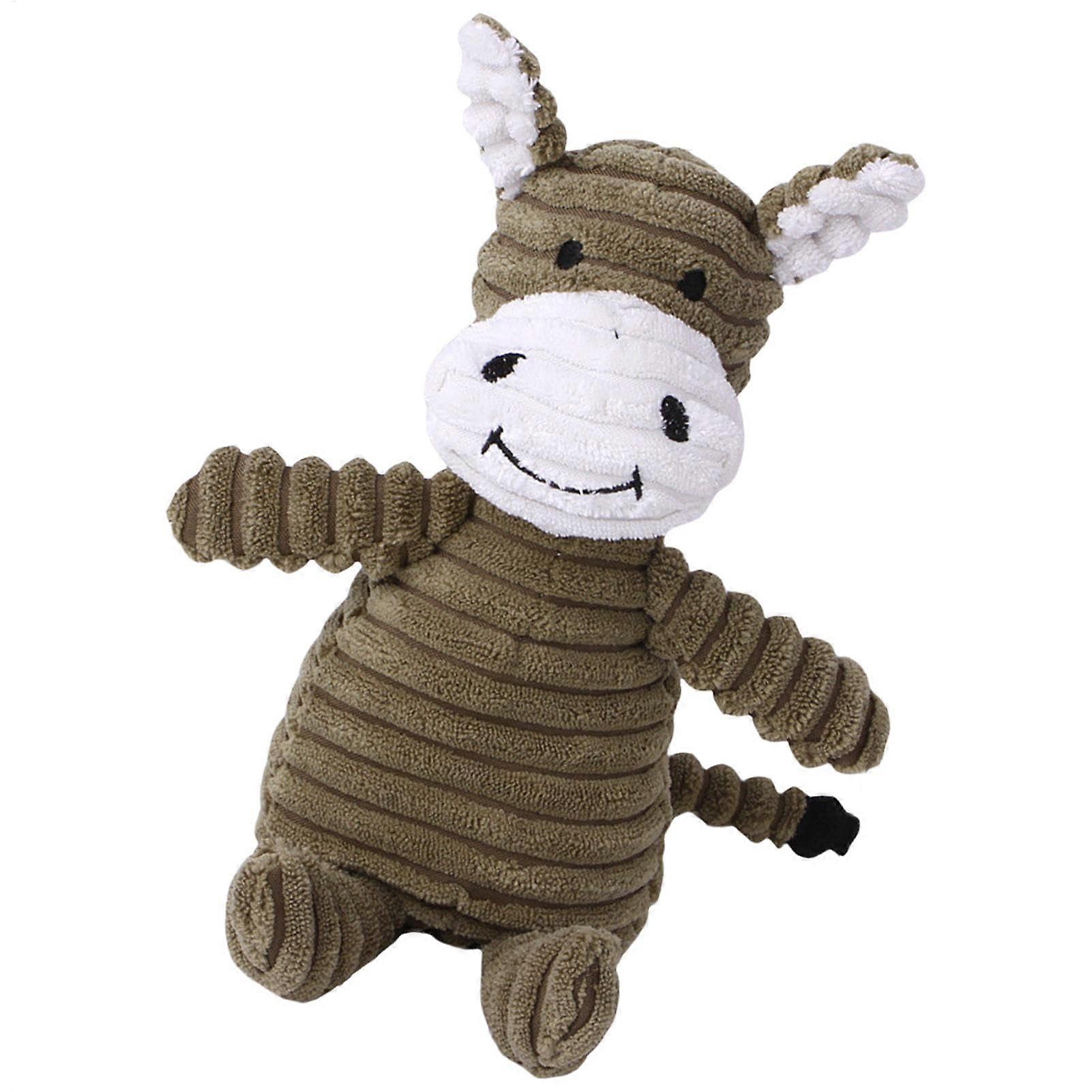 Chew Toy Durable Plush Dog Toy | PP Cotton Bite-Resistant Toy For Oral Health | Plush Squeaky Donkey Toy For Small Dogs
