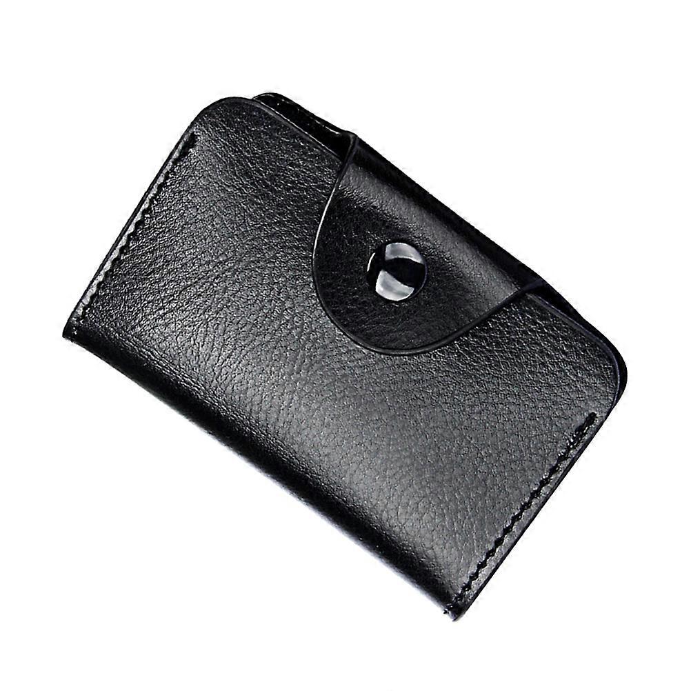 Women's Wallet Card Storage Leather Pouch Simple Style Black 1Pcs