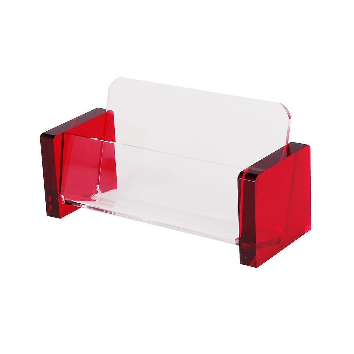 Red Plastic Business Card Holder for Office Use and Stylish Design 1Pcs