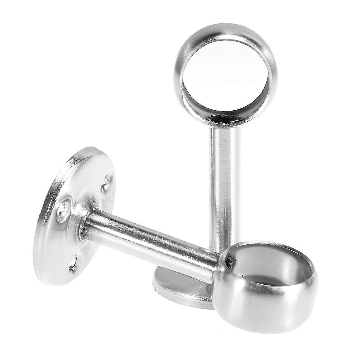 Rod Brackets For Curtains Rustproof Wardrobe Pole Holder Flange Socket High Office 2Set
