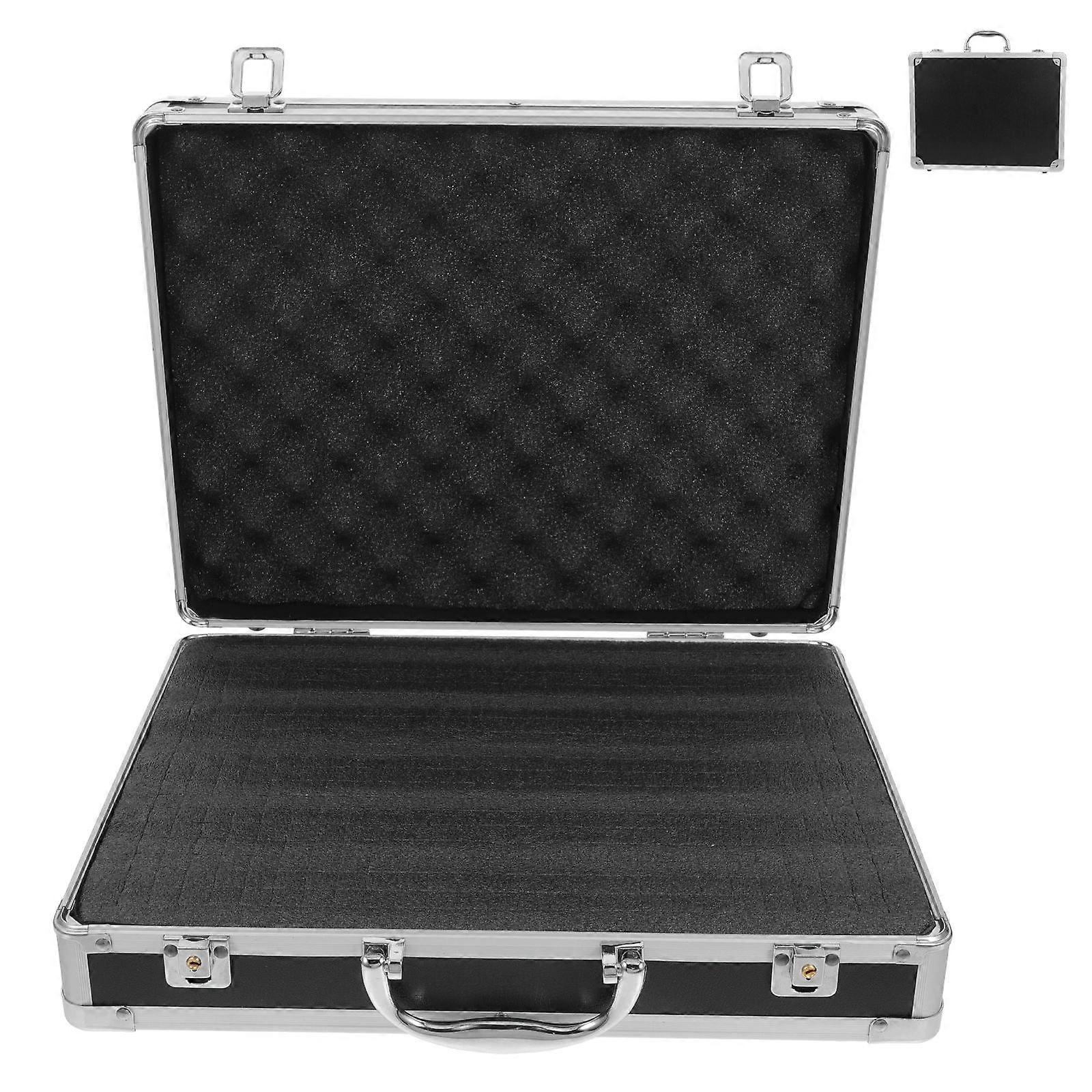Durable Aluminum Alloy Briefcase for Men with Shockproof Design and Large Capacity Storage Solution Black