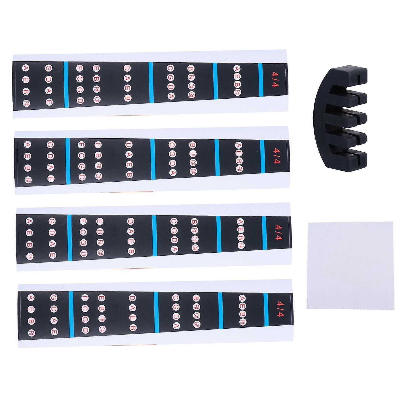 Violin Finger Guide Set   Fingerboard Stickers, Practice Mute Cloth, Easy Non Damaging Application for Beginners Learning Techniques