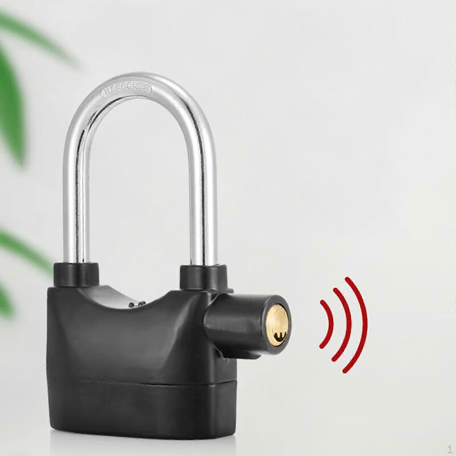 Alarm Lock with 3 Keys Security Padlock for Bicycle Window Yard