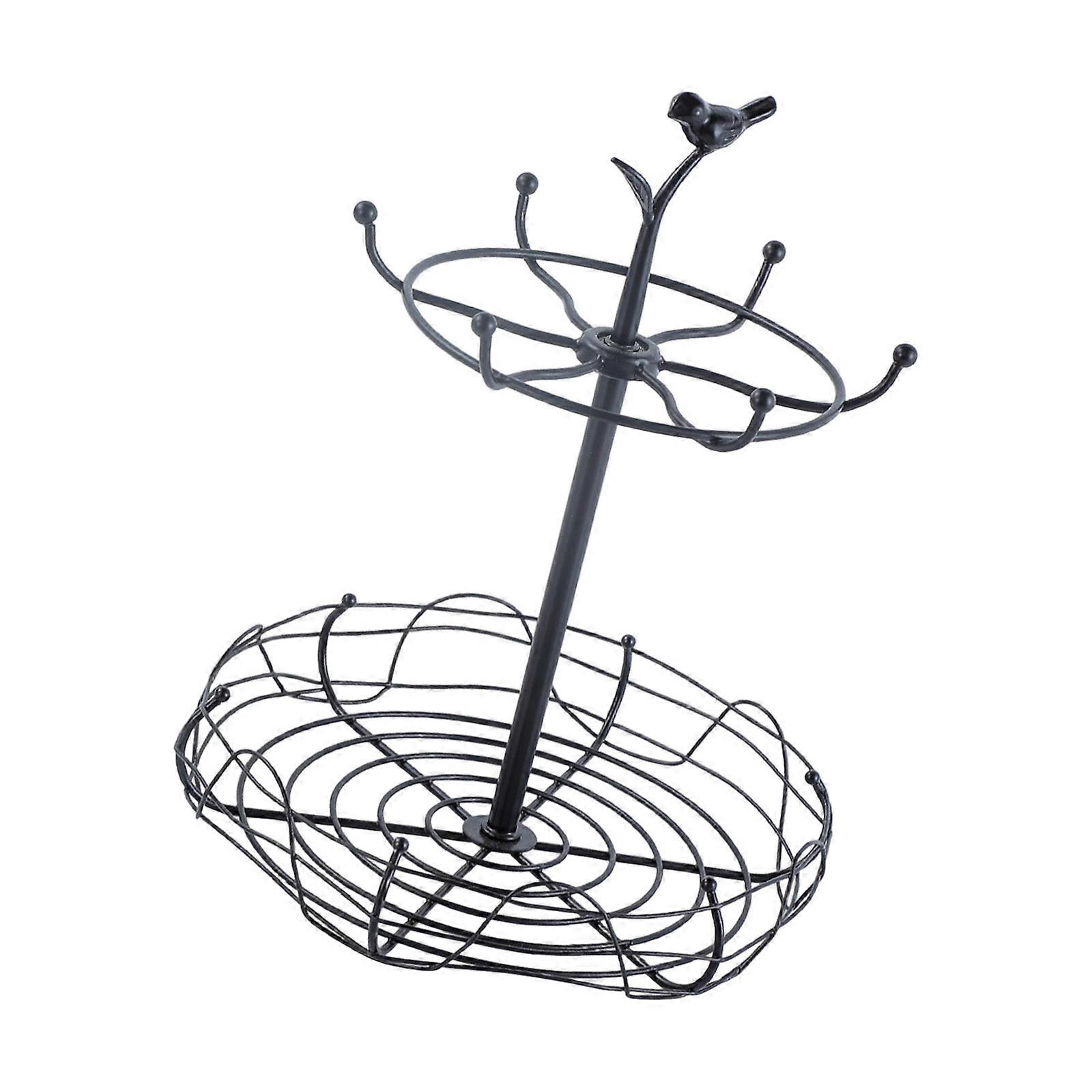 Tiered Rotating Coffee Cup Pods Organizer Sturdy Iron Frame Design Vertical Storage Solution For Small Spaces Multicolor