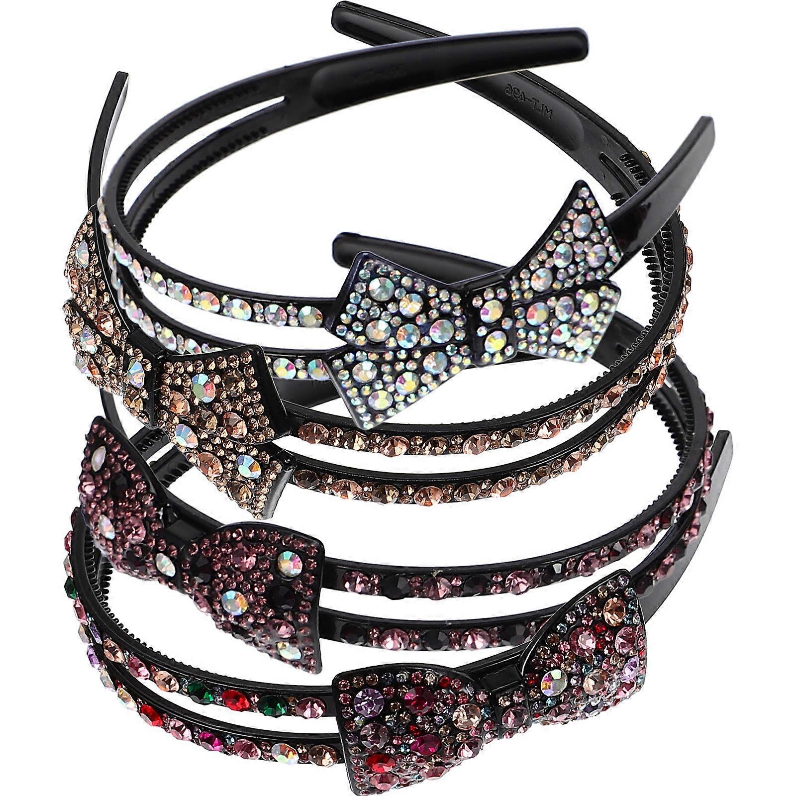 حجر الراين القوس عقال للنساء أنيقة الشعر التبعي مع مواد الاكريليك لون متنوع