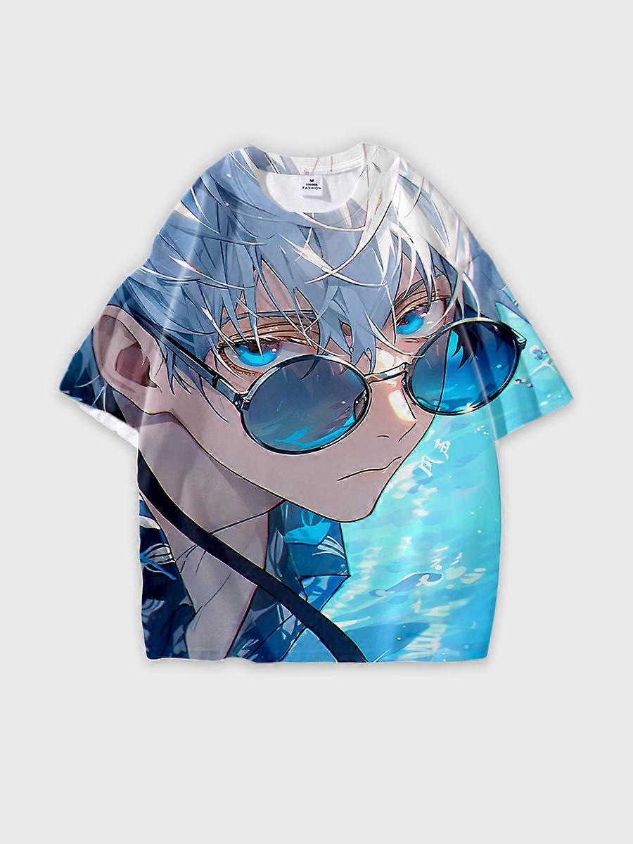 T-shirt round neck Character Pattern loose short sleeve P1495