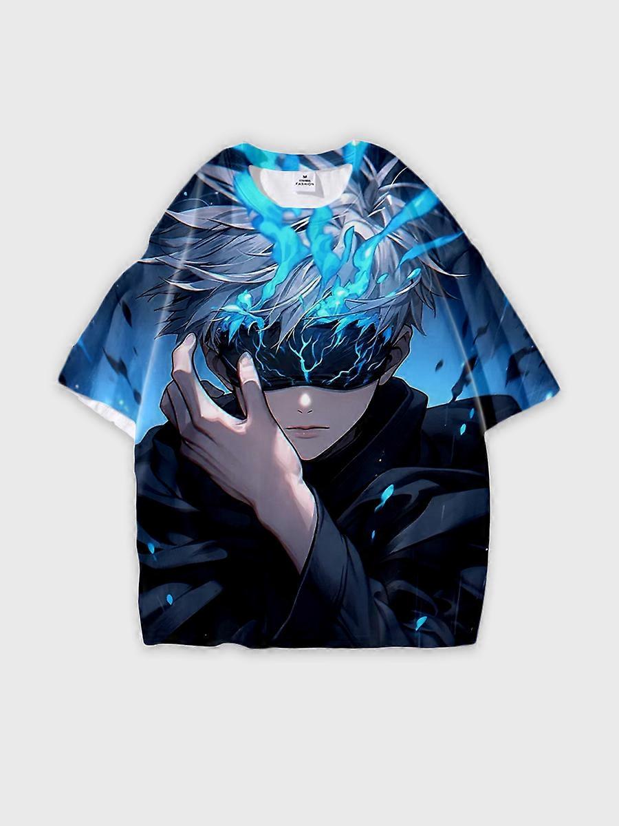 T-shirt round neck Character Pattern loose short sleeve P422