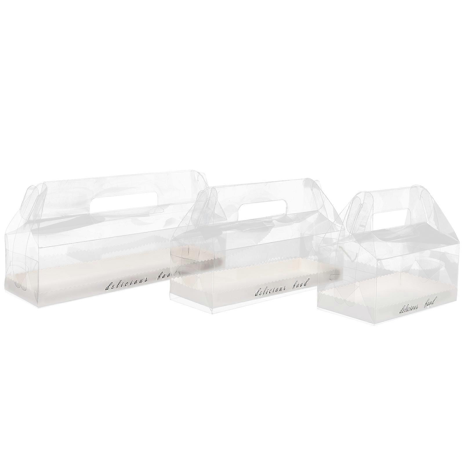 6pcs Clear Cake Box Transparent Cake Box Portable Biscuits Box Clear Gift Boxes for Wedding Party