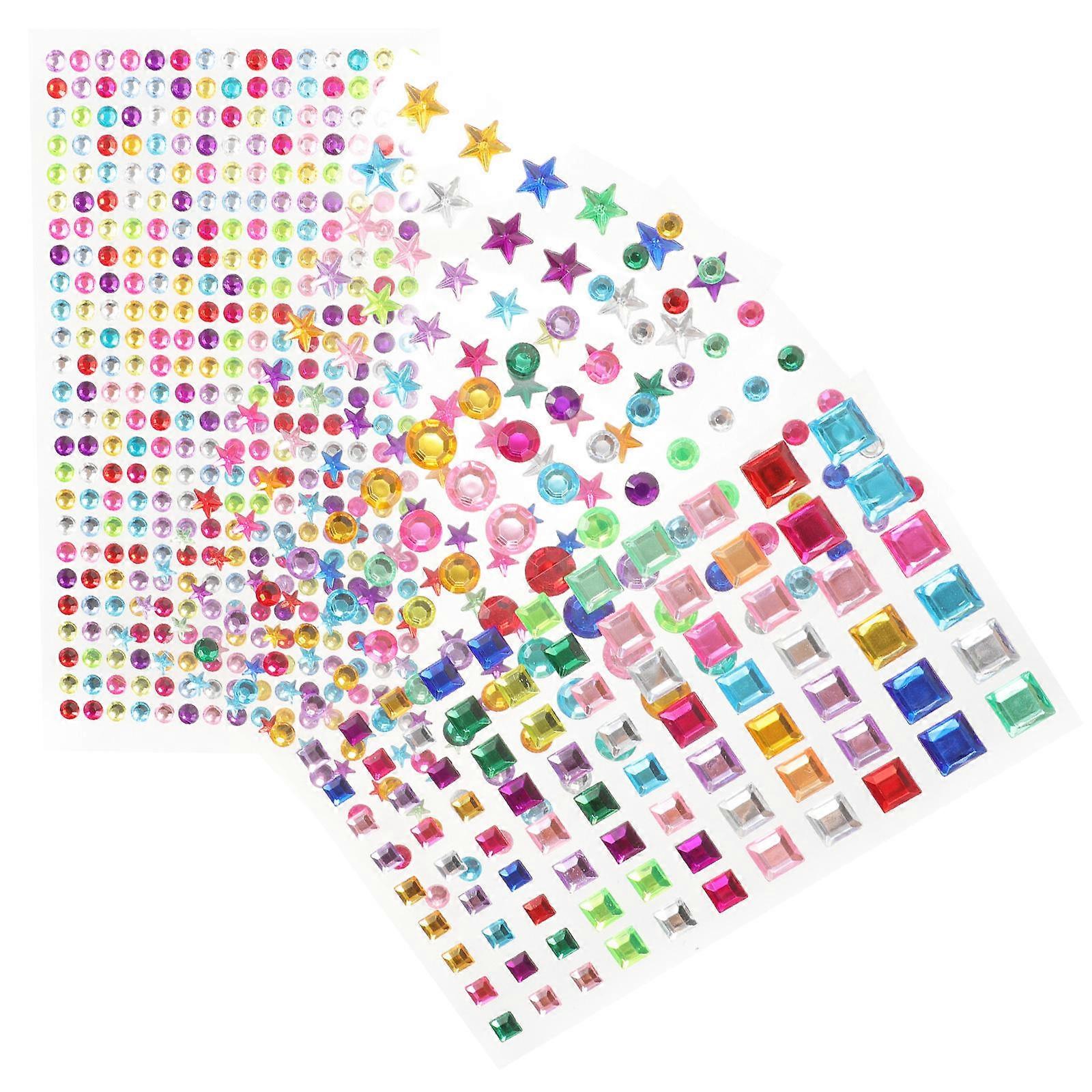 Craft Stickers Multi-Colored Acrylic Gems for Diy Projects Scrapbook Decoration 8 Sheets