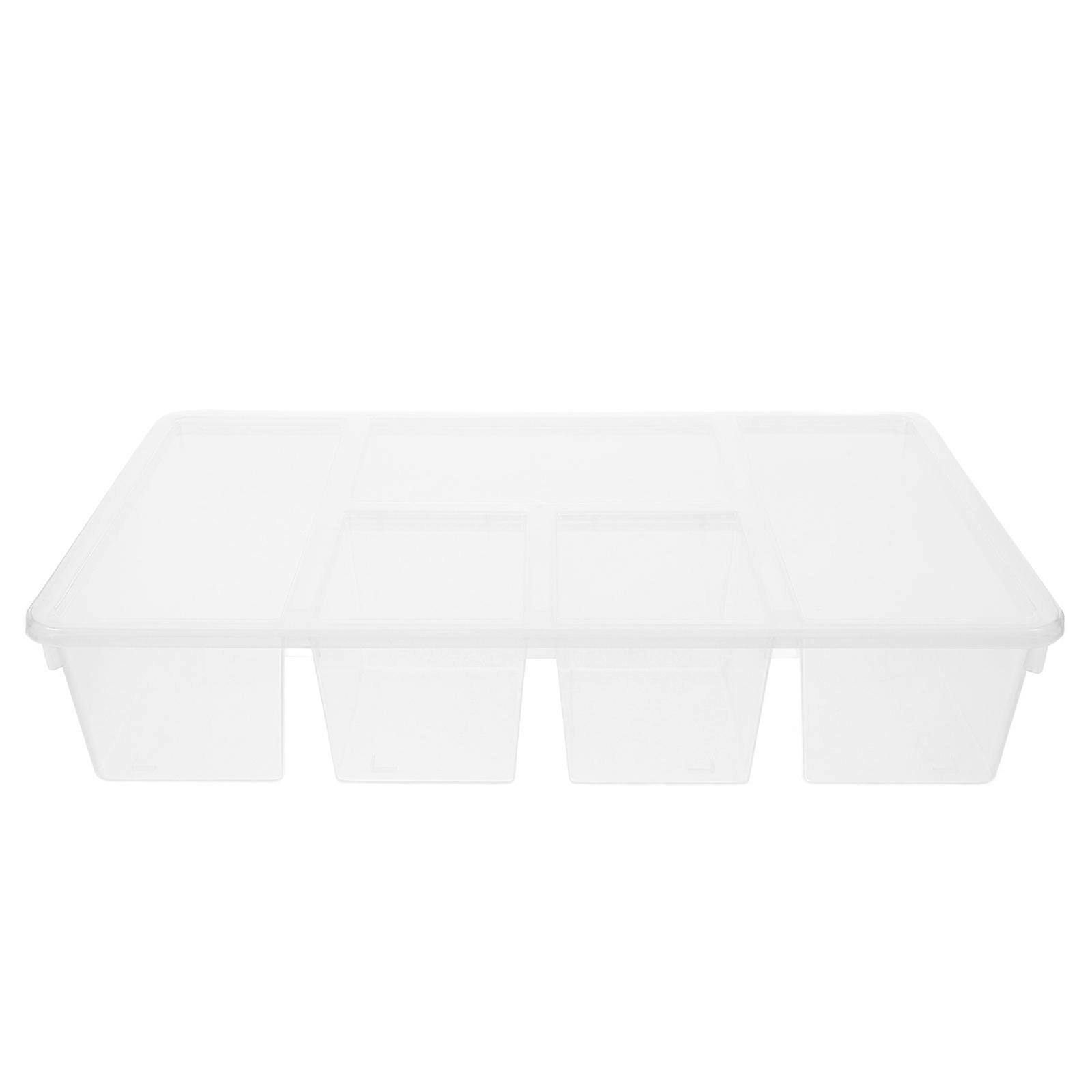 Air Tight Container for Food Storage Veggie Tray with Lid Multi-Compartment Design for Fridge Organization 37.50X24.00X7.50CM PP Material 1Set