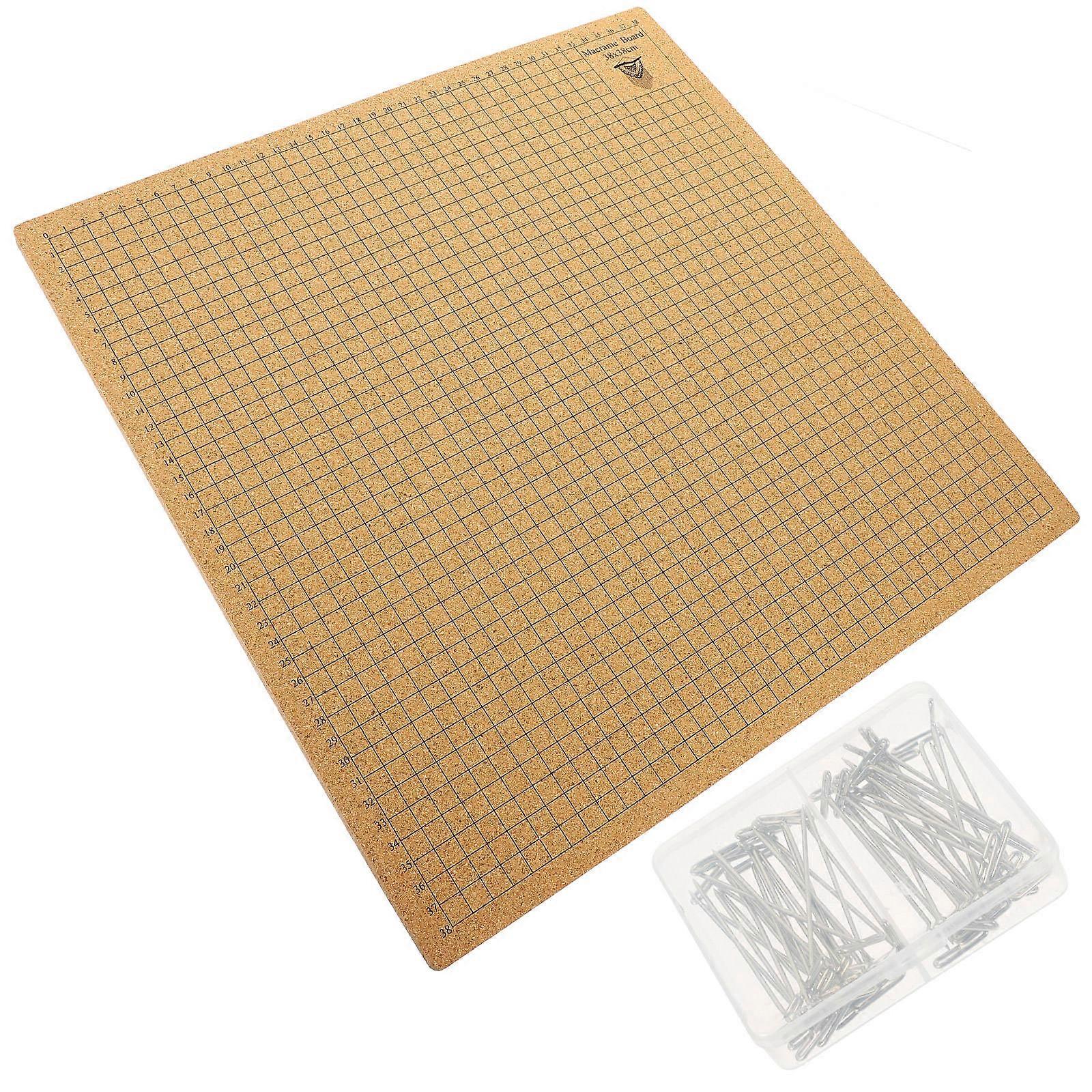 Bracelet Project Board with Durable T-Pins Light Brown Cork Macrame Board 1Set for Woven Craft