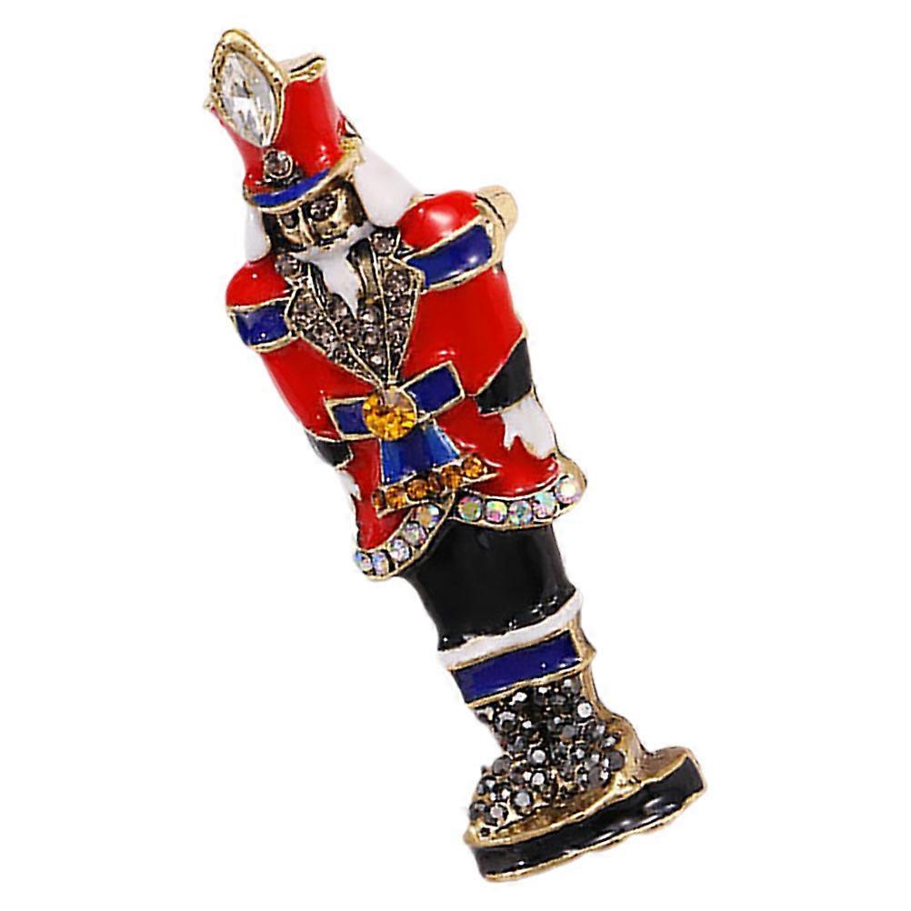 Cute Brooch Nutcracker Pin Decorative Accessory Multi-Colored Compact Western Style For Men 1Pack