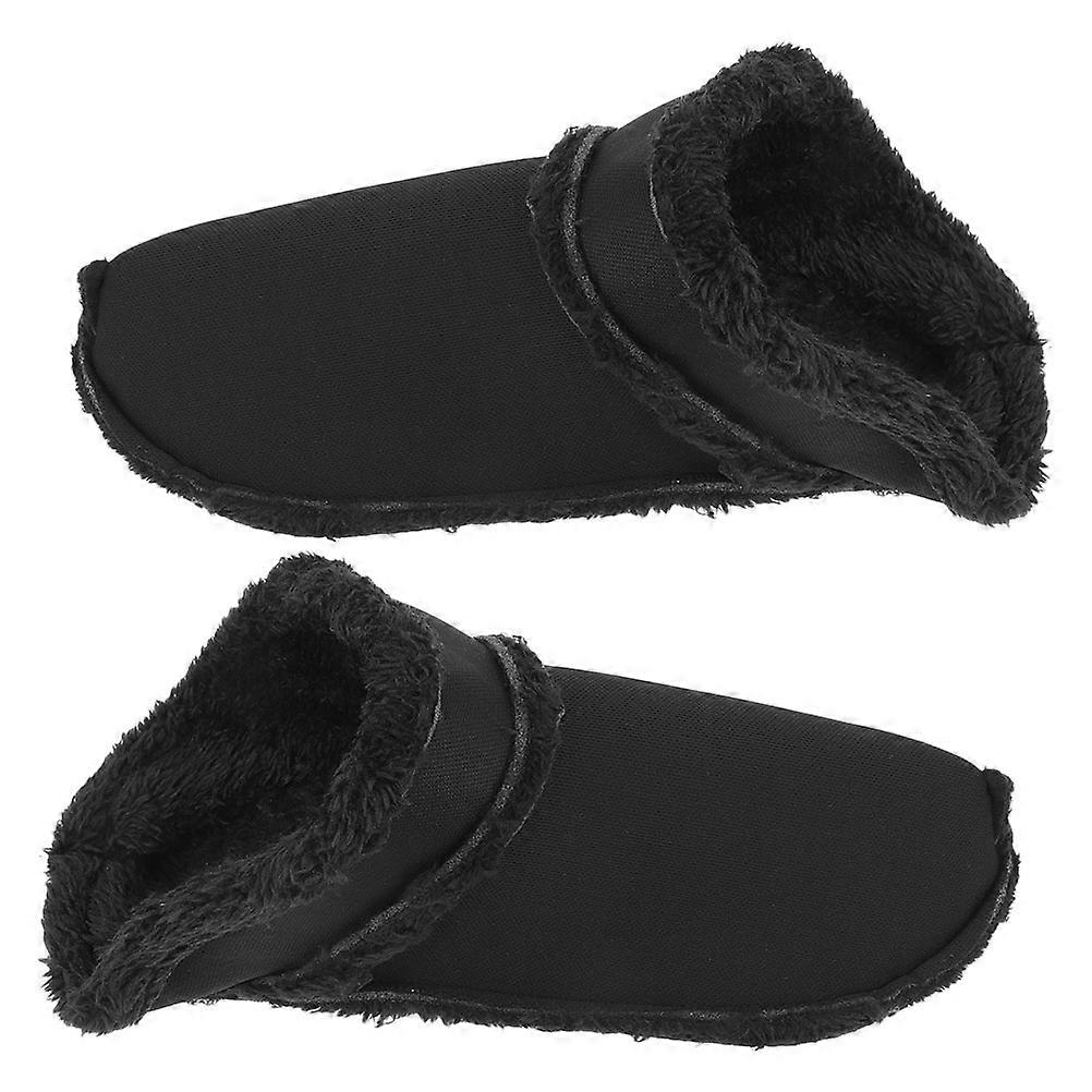 Warm Shoe Inserts Thermal Insulation Boot Liners Winter Plush Black Soft Fluffy Slipper Insert Replacement 1Pair