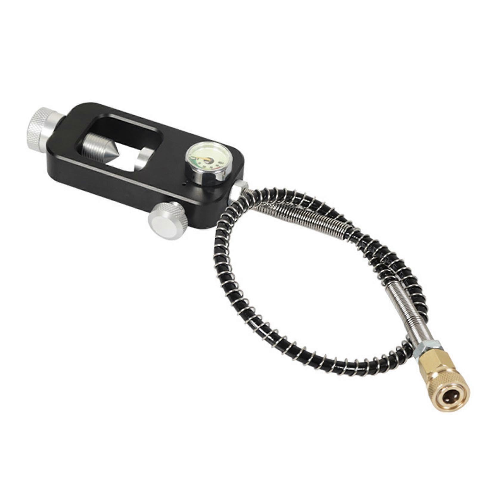 Diving Bottle Adapter, Refill Adapter for Oxygen Bottles with Pressure Gauge and Hose