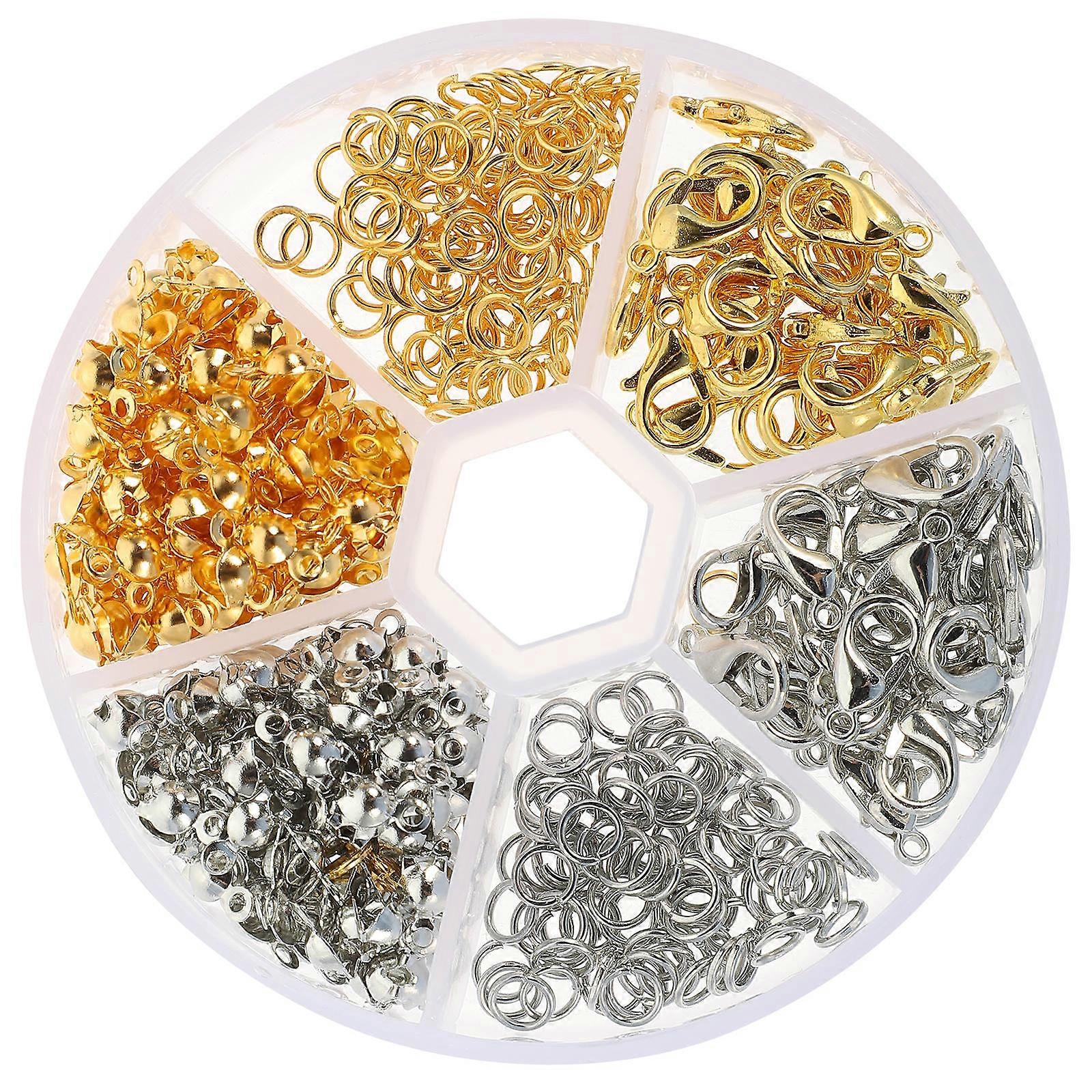 Jewelry Making Parts Lobster Buckle Set for Craft Projects Assorted Color Durable Alloy and Iron 1 Box