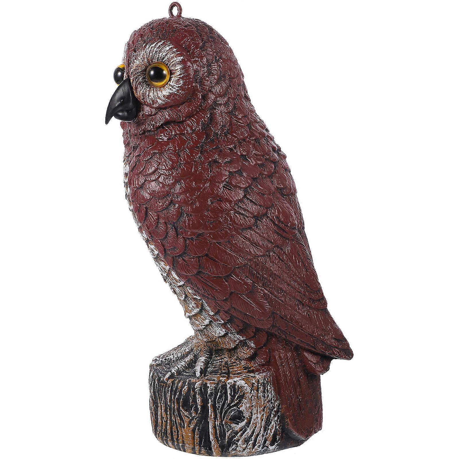 Garden Owl Ornament Multi-Functional Design Red Brown Color 1Pack