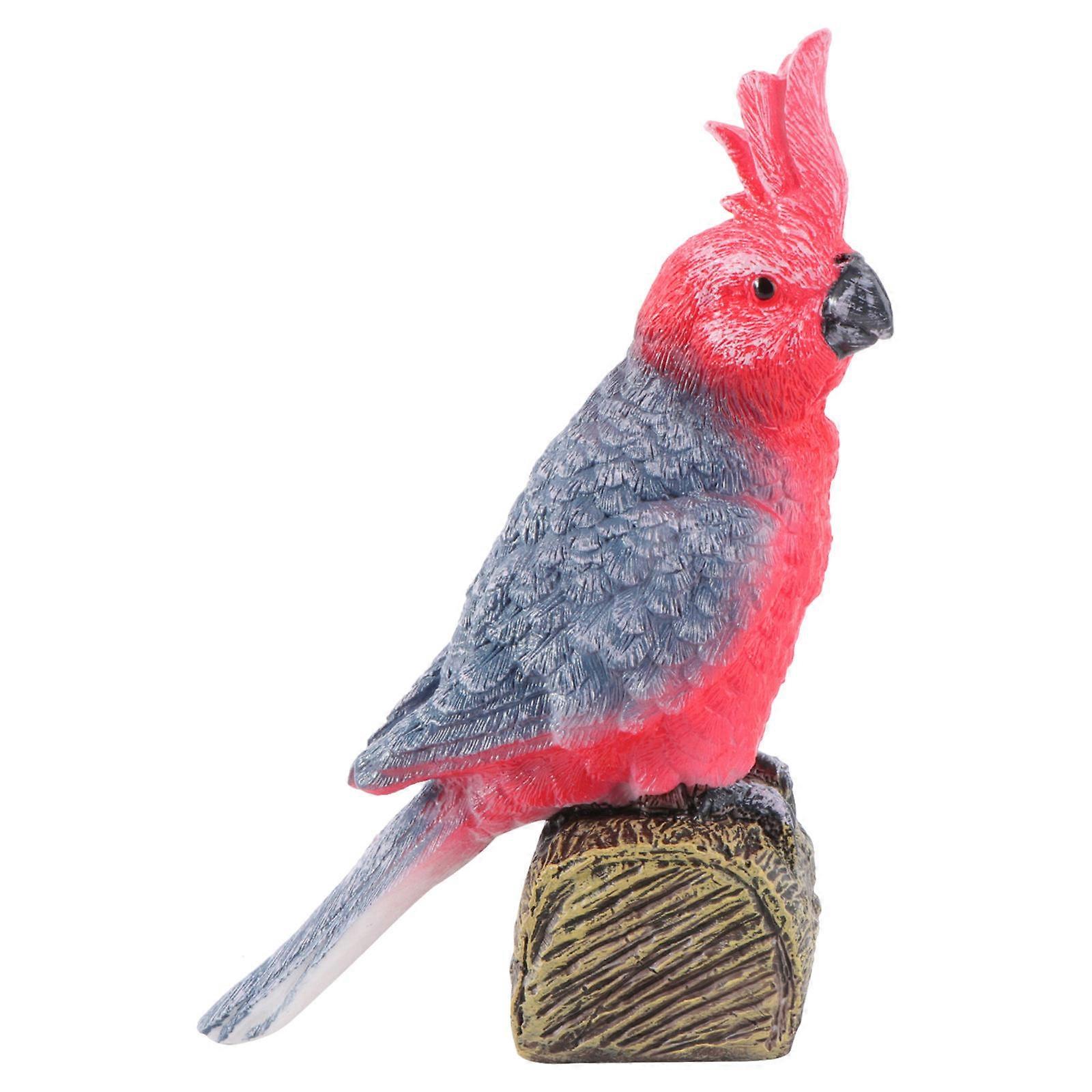 Red Fake Bird Model Toy Educational Plastic Decor for Kids Playing RolePlaying Size 1Pc