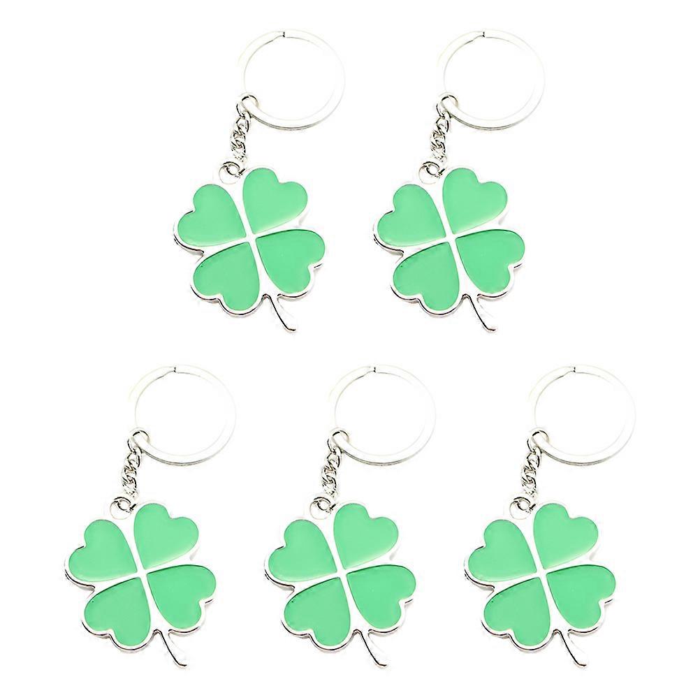 セントパトリックデーギフトデコレーション用キーホルダー5ピースライトグリーン合金