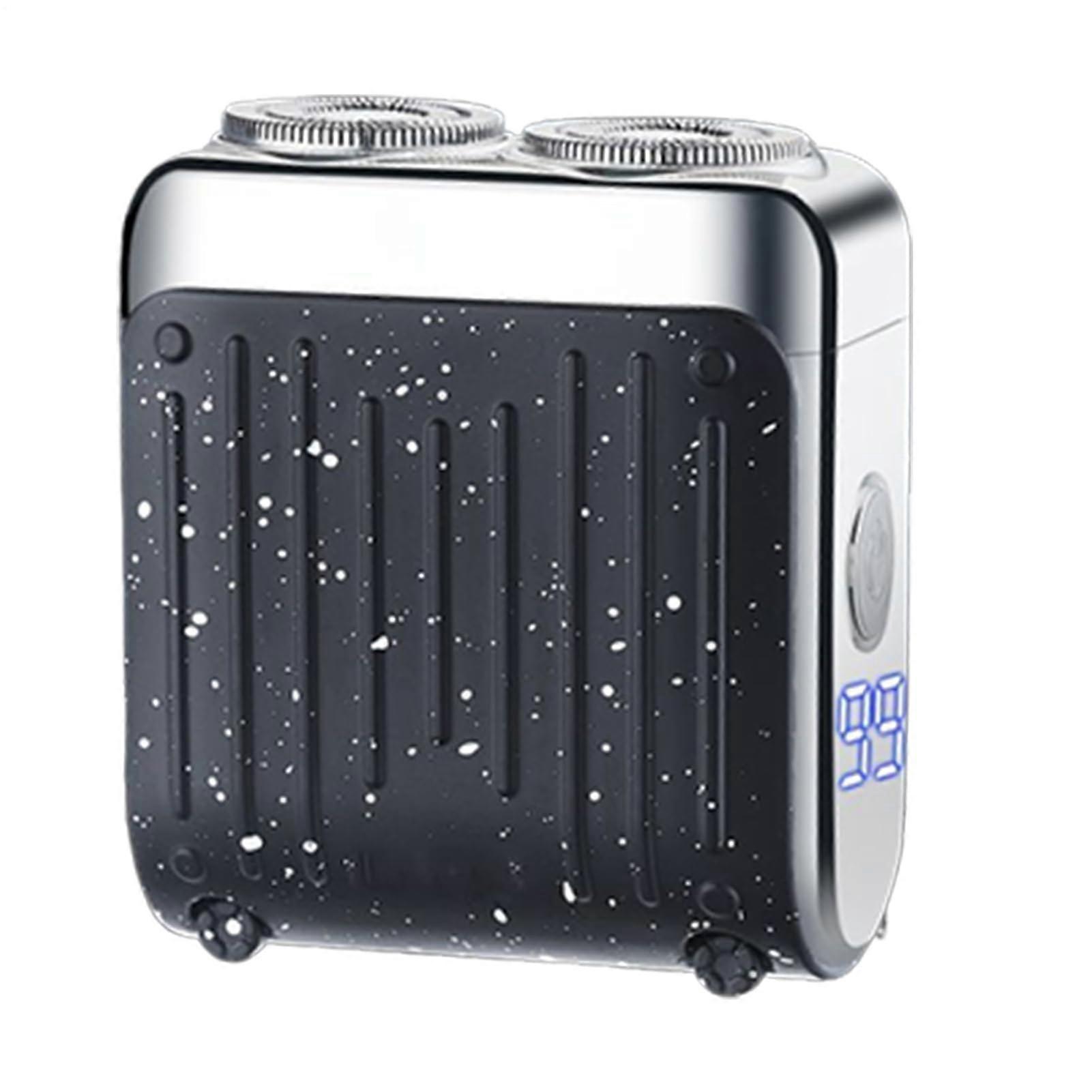 Electric Razor with Digital Display, Fast Charging Magnetic Double Ring Beard Trimmer for Wet and Dry Shaving, Gray