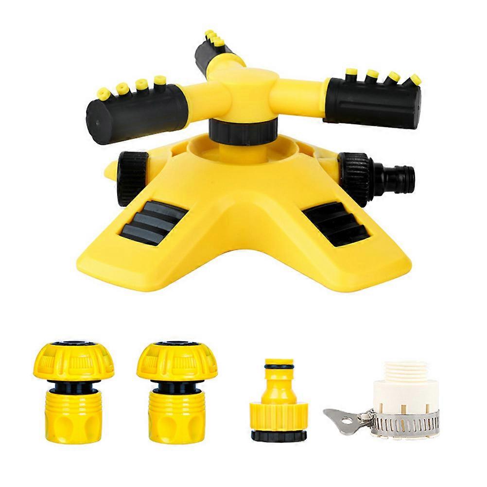 Automatic 360 Degree Rotating Sprinkler for Garden Use Yellow ABS Material Irrigation Tool 810m Diameter