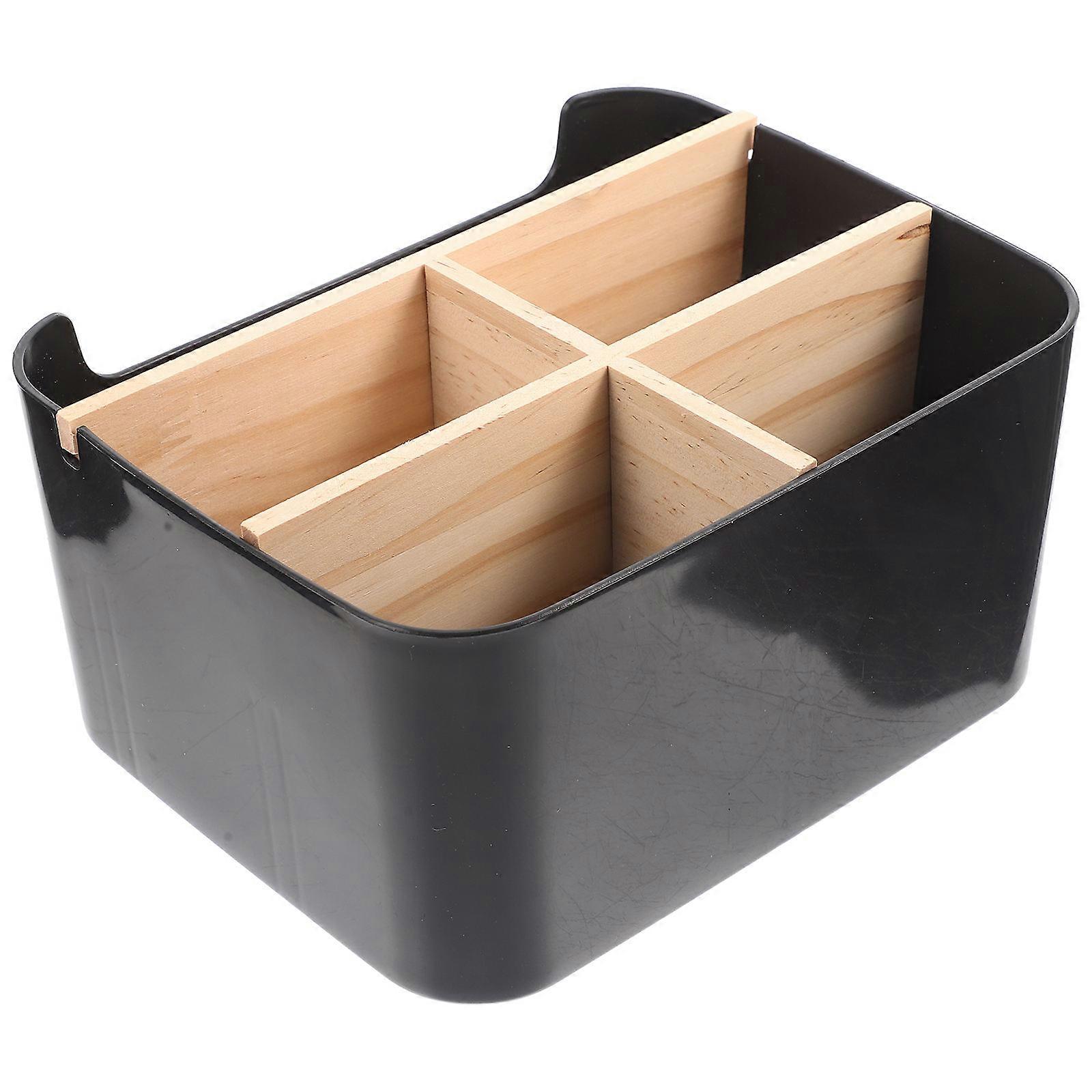 Bamboo Wood Makeup Organizer Desktop Storage for Small Cosmetics Case