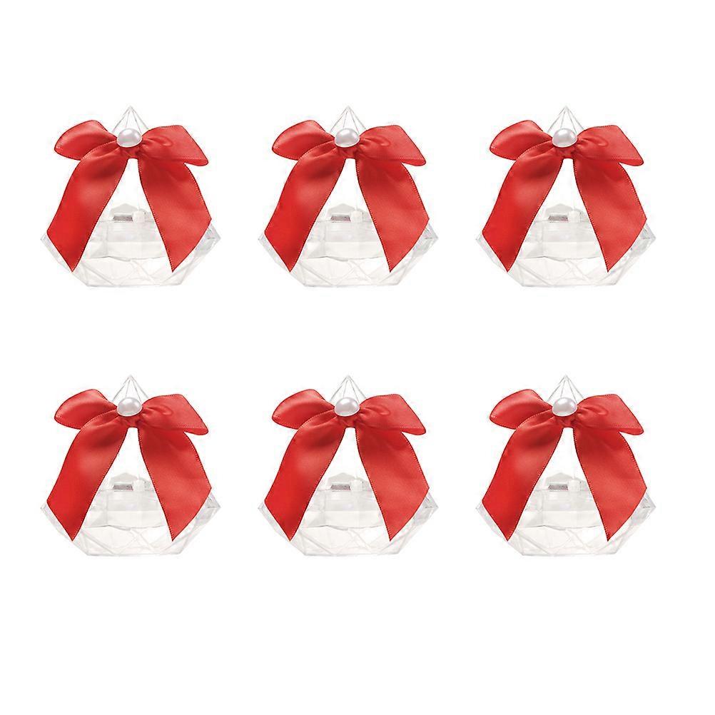 6Set Small Size Decorative Candy Boxes Red Wedding Style Ideal For Candy And Small Gifts