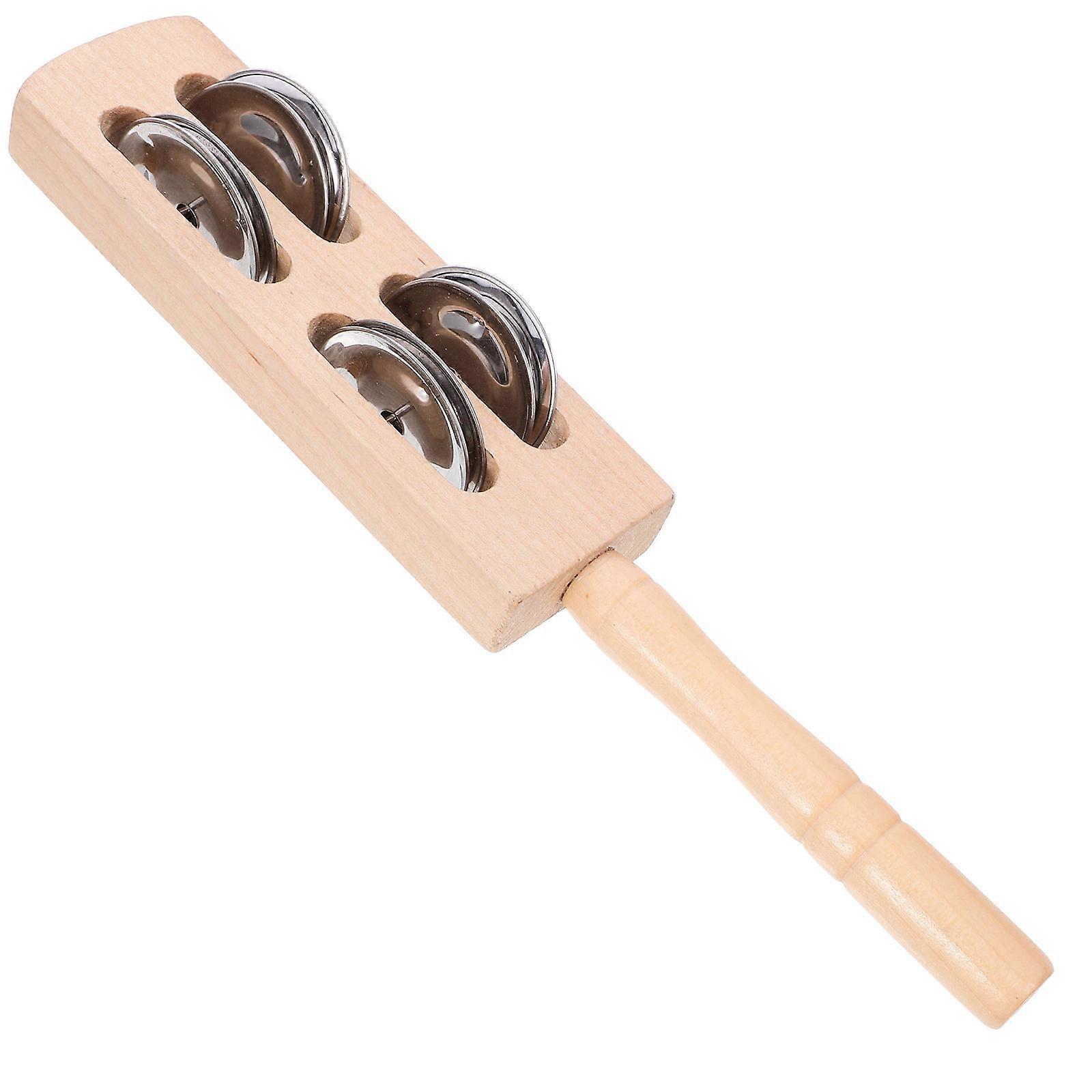 Wooden Hand Bell Educational Musical Percussion Instrument for Shaking, Early Learning & Development Fun