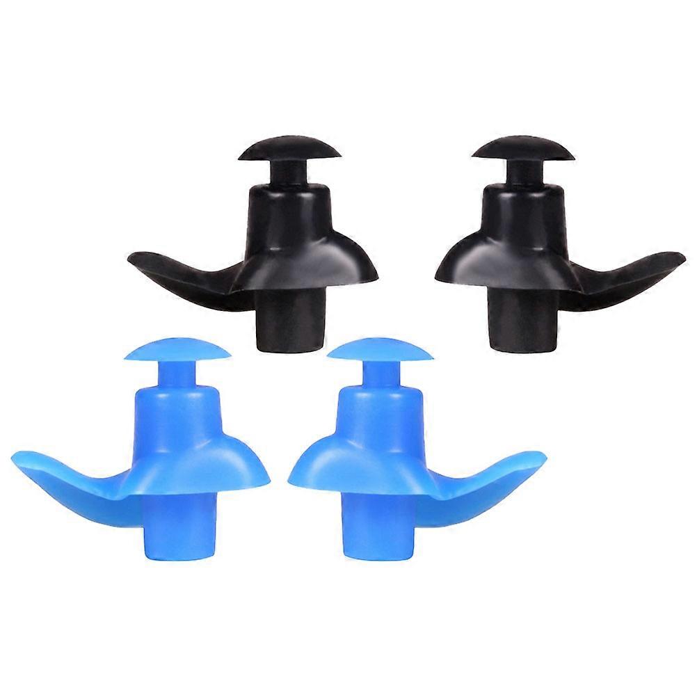 Professional Waterproof Swimming Earplugs 2 Pcs For Children And Adults Black Ergonomic Spiral Design Prevent Ear Infection
