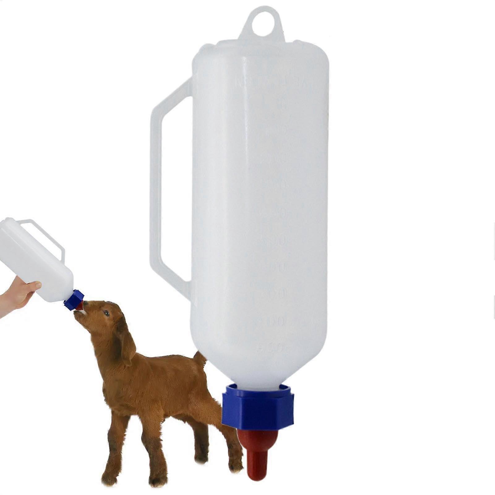 Lamb Bottle Feeder 1L Multifunctional Goat Milk Container for Calves and Sheep, Dimensions 30x8x6cm