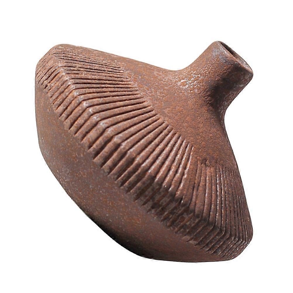 Light Brown Vintage Style Flower Vase Ceramic Holder for Home 1Pcs Decorative