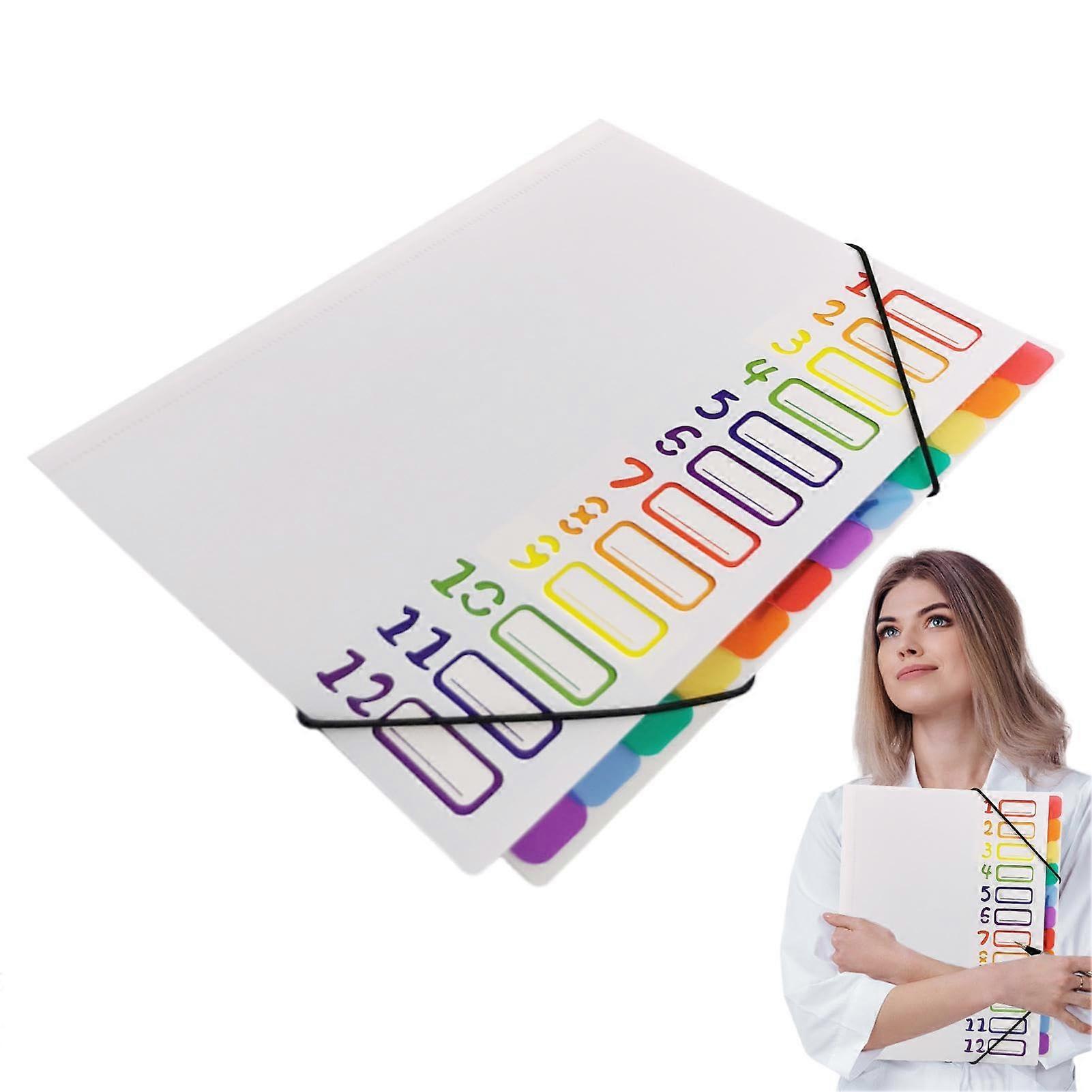 Expandable Folder File Manager Document Organiser White Letter Size Portable Bill Folder Organiser For Papers And Bills