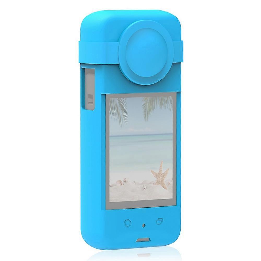 TKdaddy PULUZ PU802 For Insta360 X3 Silicone Camera Protective Case with Lens Cover Blue