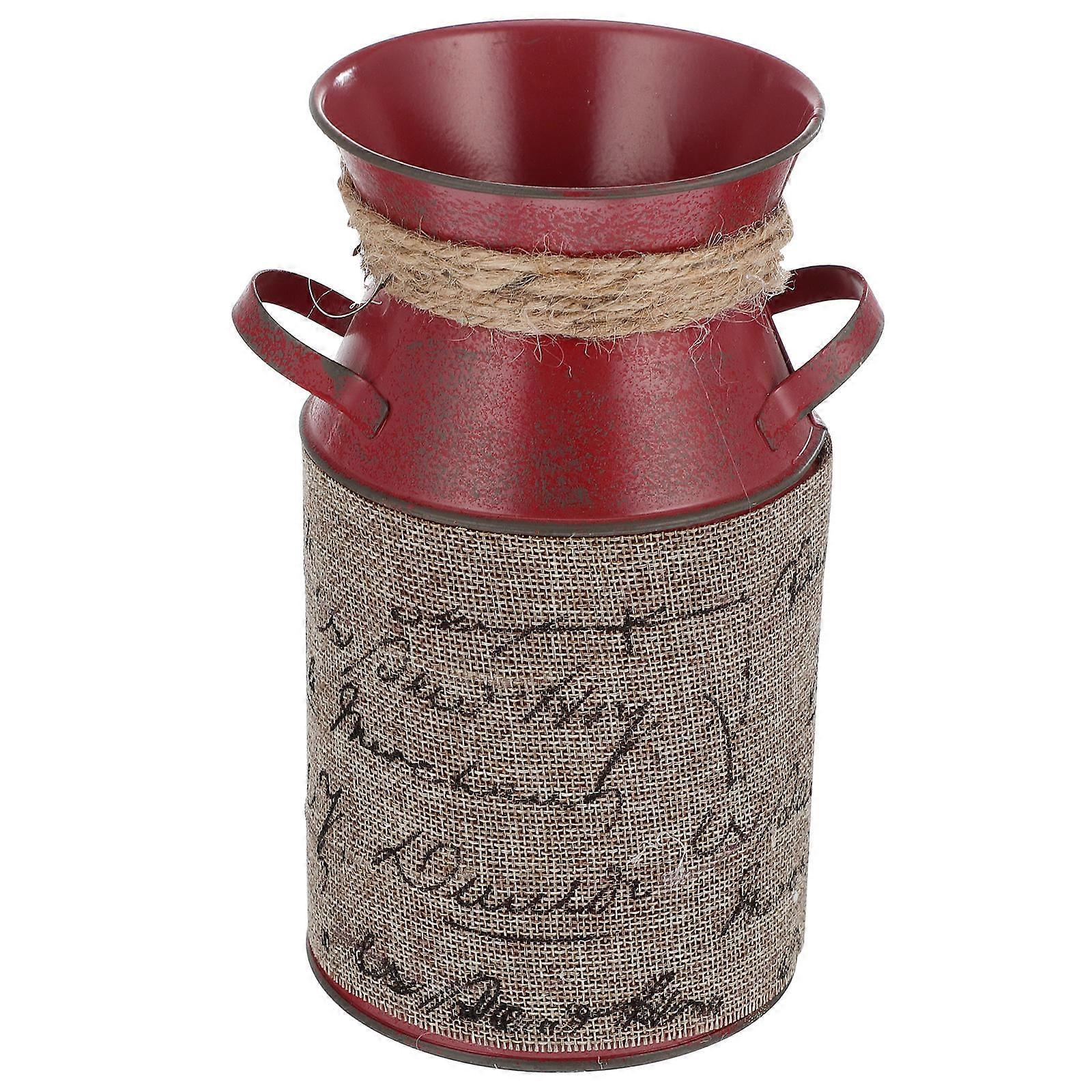 Iron Flower Bucket Durable Home Decoration Storage Display Container Elegant Craftsmanship Multi Use Adornment