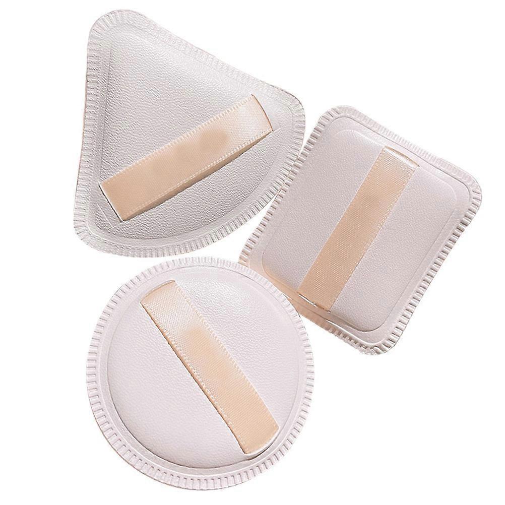 Dry Powder Puff 3Pcs Makeup Pad For Loose Powder Application By Women In White With Comfortable Texture Feature