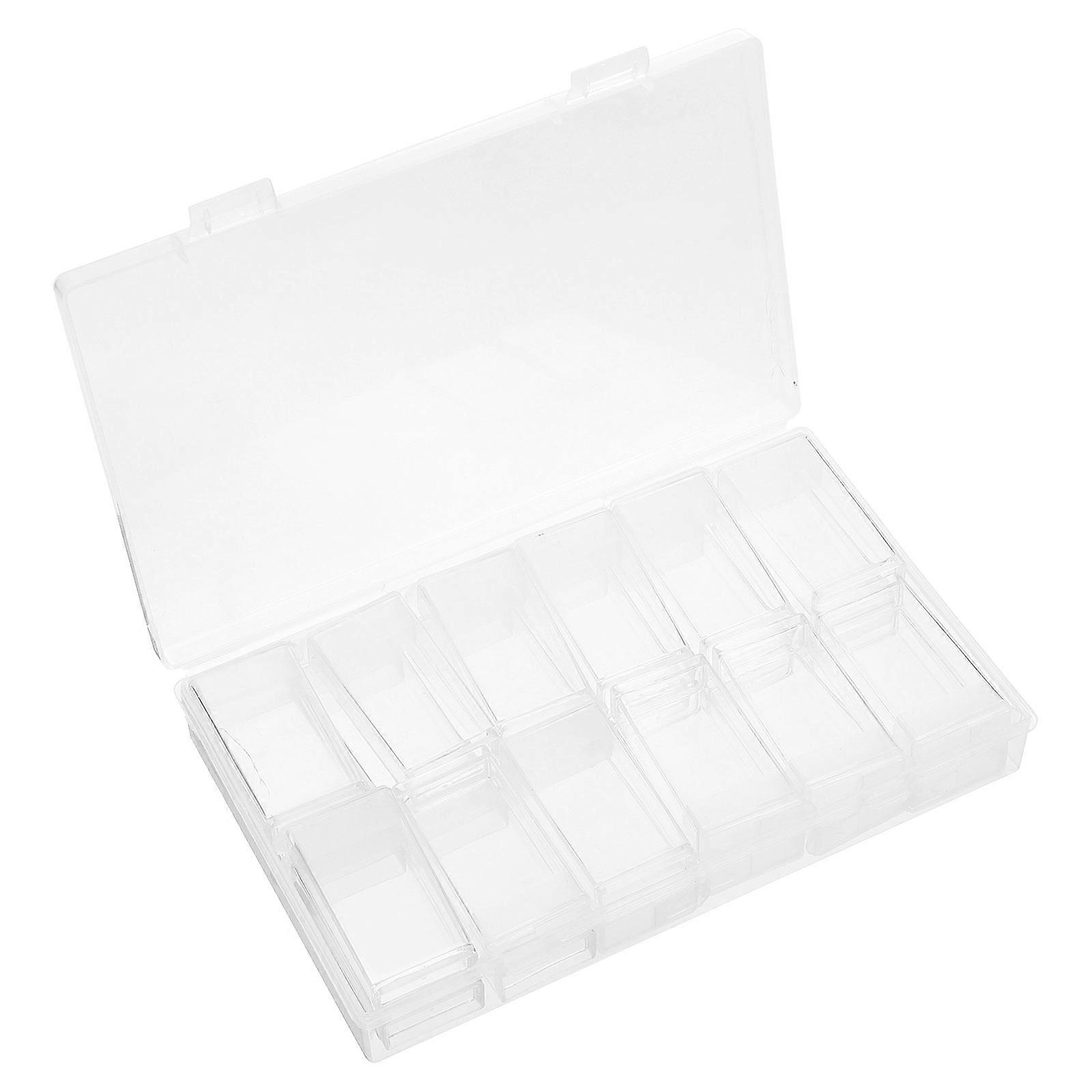 Rectangular Grids Manicure Tools Storage Box For Small Objects 18x11x3cm Grade With 1Pcs Efficient Organization