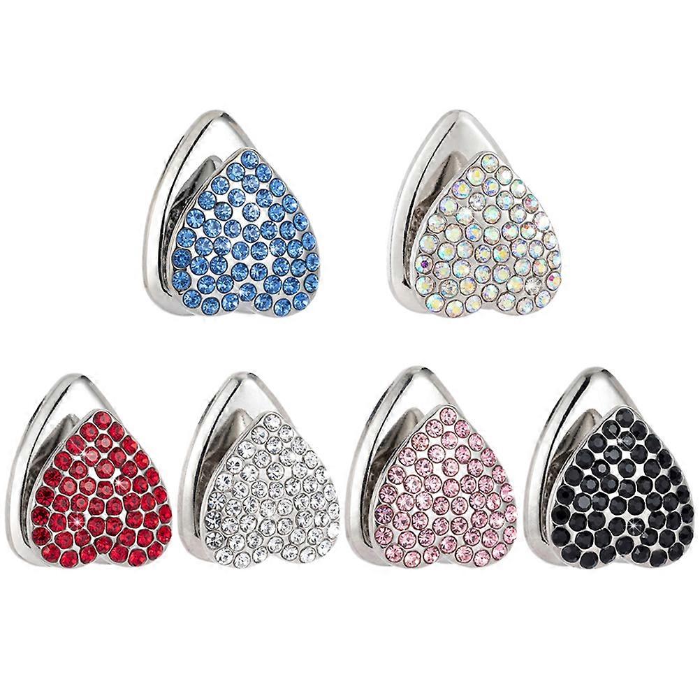 Sticky Car Interior Hooks 6Pcs Space-saving Heart Shape Devices For Home Organization Assorted Color Practical Functionality