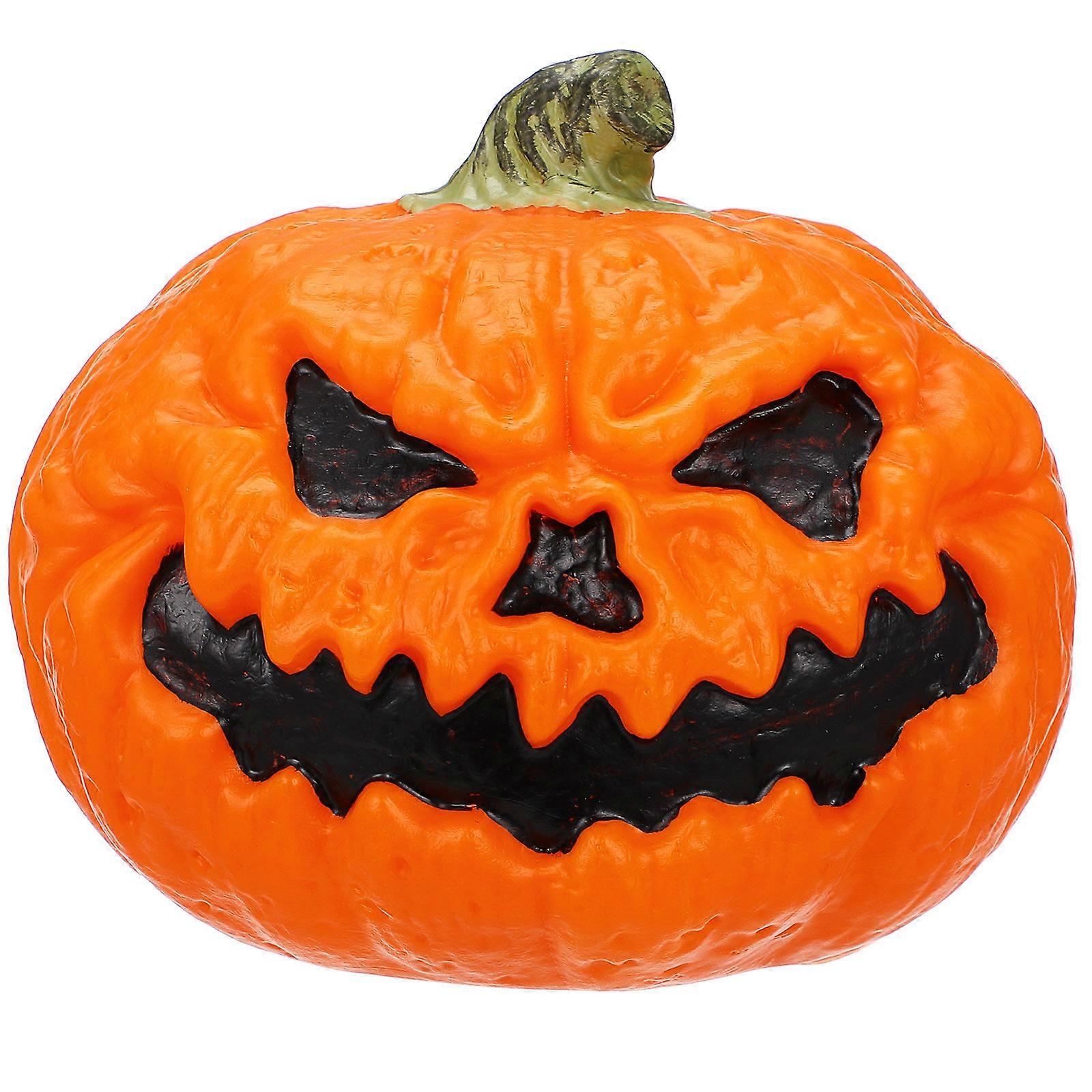 Orange Plastic LED Light Up Pumpkin for Home Decoration with Hollow Design and Soft Glow 6.5 inches