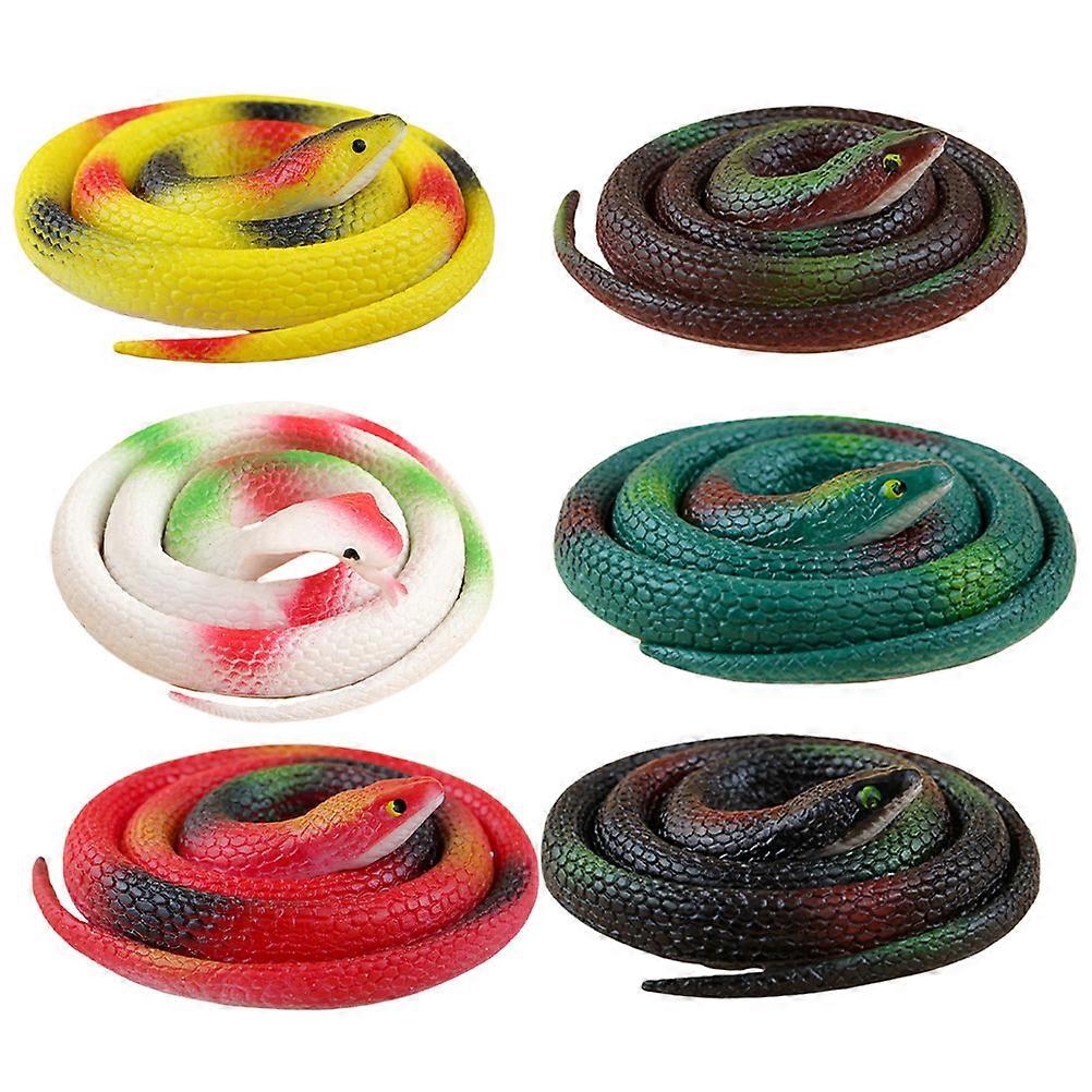 Realistic Rubber Snakes 6Pcs Tricky Snake Toys Halloween Parties Carnivals Prank Tool Lifelike Design