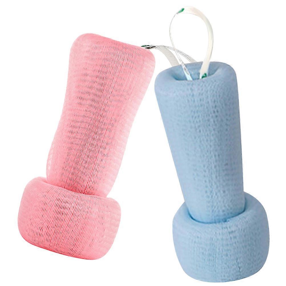 Skin Exfoliator Scrubber Foaming Net Body Scrubbers Round Mesh Design 14x7cm Exfoliating 2Pack
