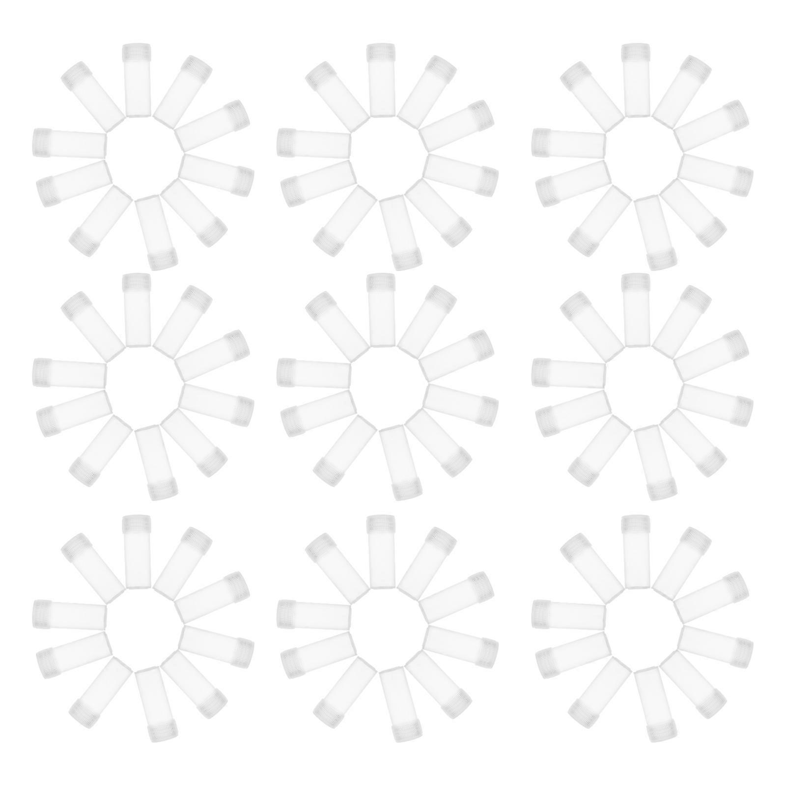 100pcs Small Transparent Plastic Vials Lids, Leak Resistant Chemical Containers for Lab Testing, Portable Bottles for Liquids and Powders