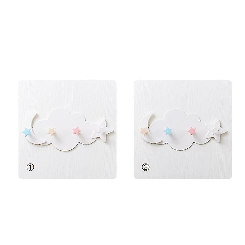 Cartoon Clouds Powerful Adhesive Hook 2 Pieces Pack 4 Hooks)