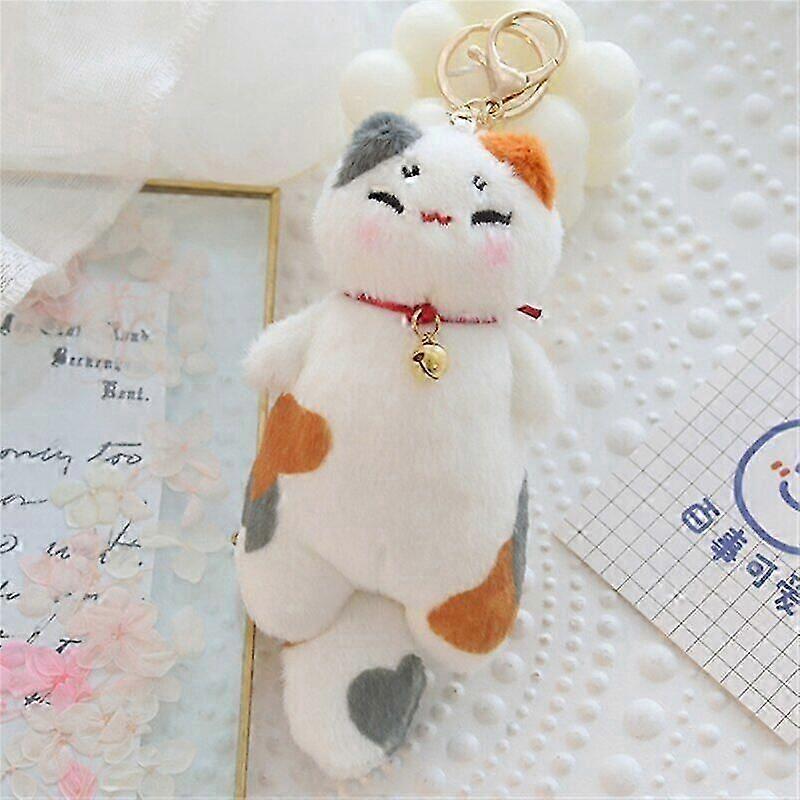 Traditional UK-Style Fortune Cat Plush Cushion - Floral Orange & White Home Accent