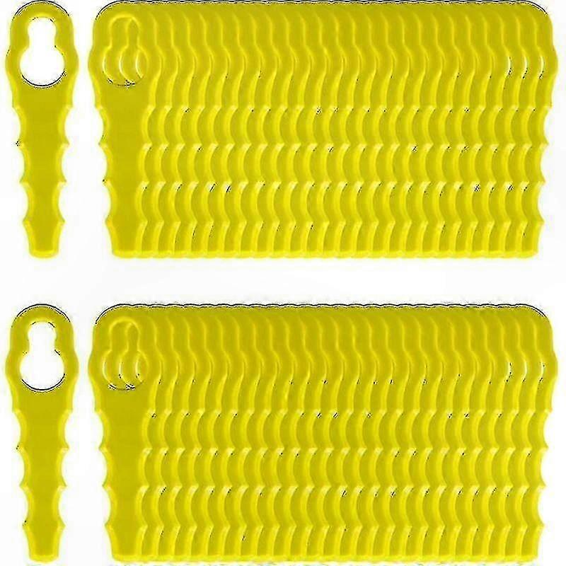 50-Pack Double Serrated Replacement Blades for Cordless Grass Shears, Compatible with Multiple Models