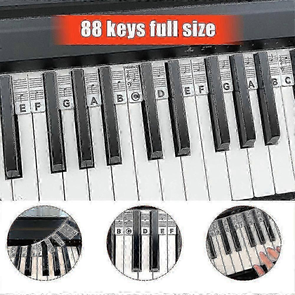 Removable Silicone Piano Keyboard Note Labels for 88 Keys - Beginner's Guide
