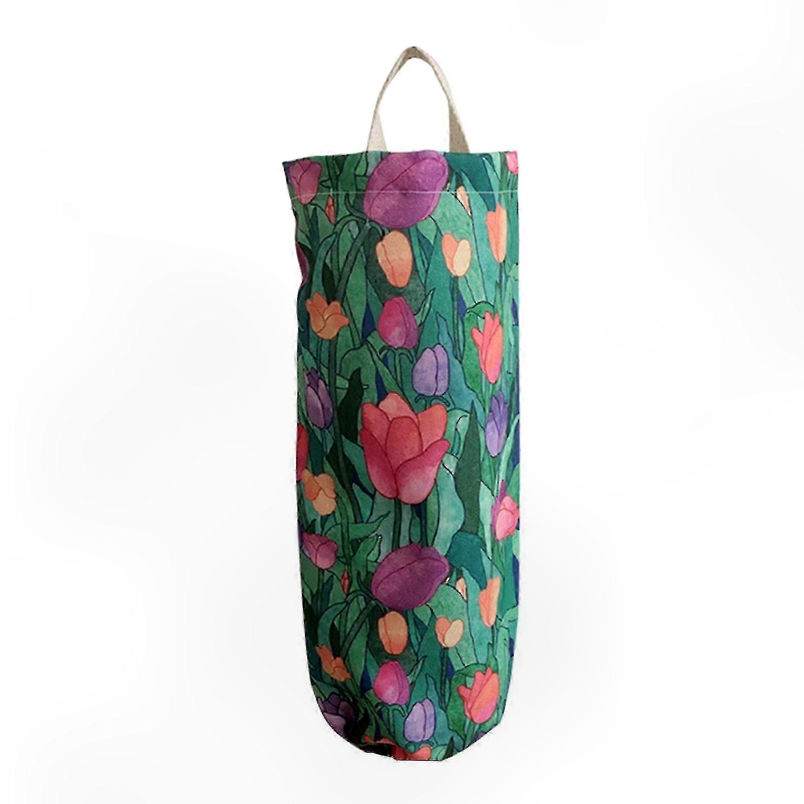 High Capacity Plastic Bag Holder Suitable for Various Brands, Multi-use Waterproof with Elastic Mouth Closure, Washable and Wall Mounted for